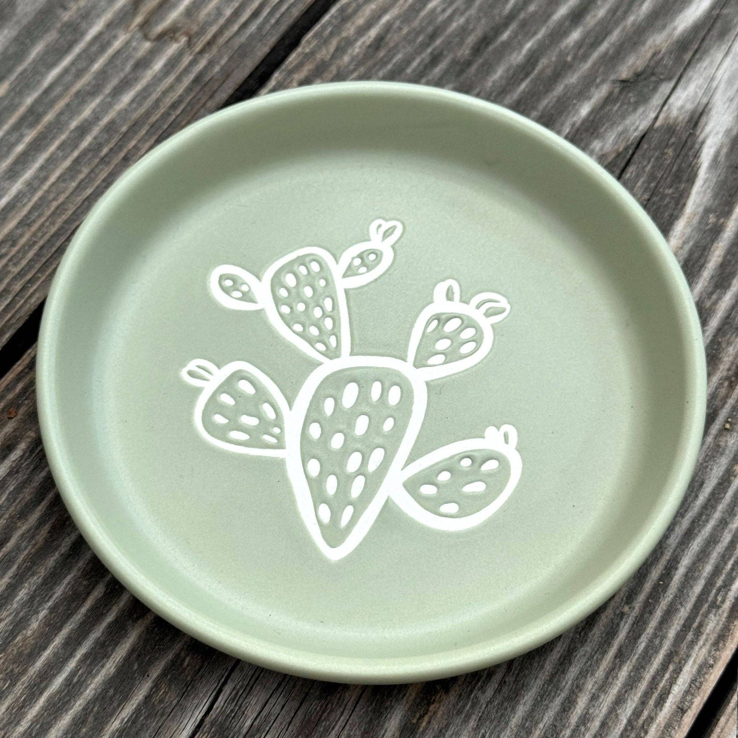 Mini Pet Bowl or Coaster | Prickly Pear Cactus