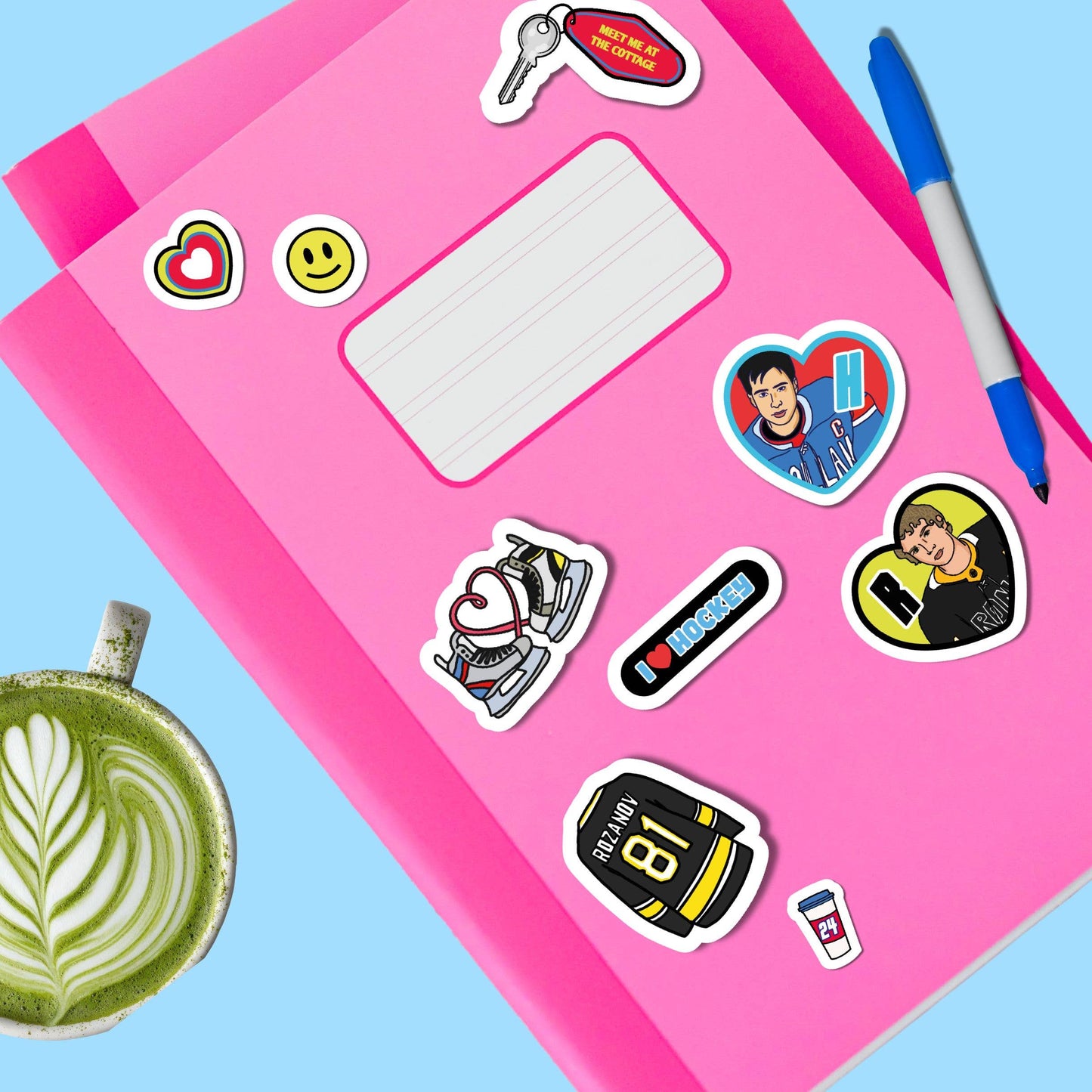 Hockey Romance A5 Sticker Sheet