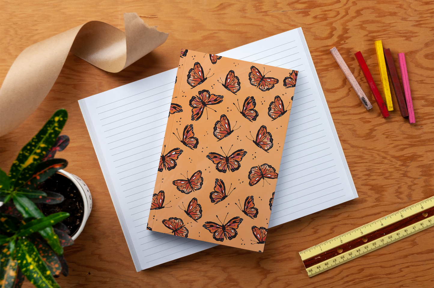 Flying Monarch Layflat Journal Notebook