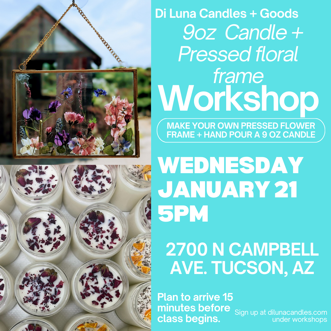 1/21 9oz Candle and Pressed Floral Frame