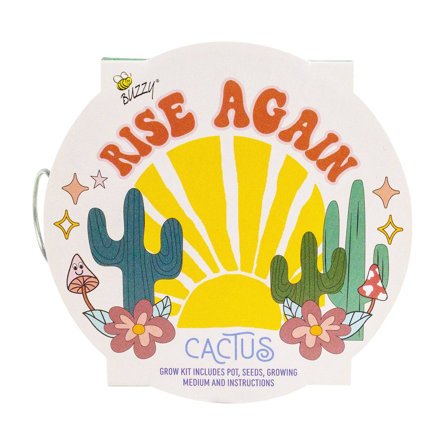 Buzzy Seeds Mini Galvanized Basin - Cactus Grow Kit