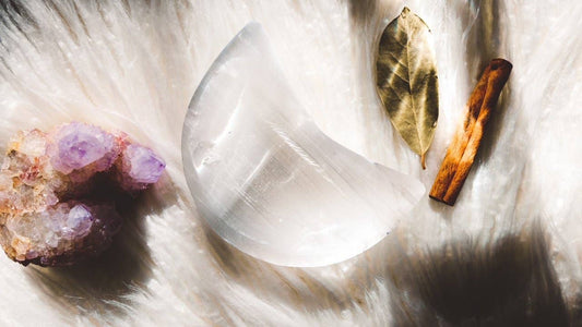 Crescent Moon Selenite Crystal Bowl