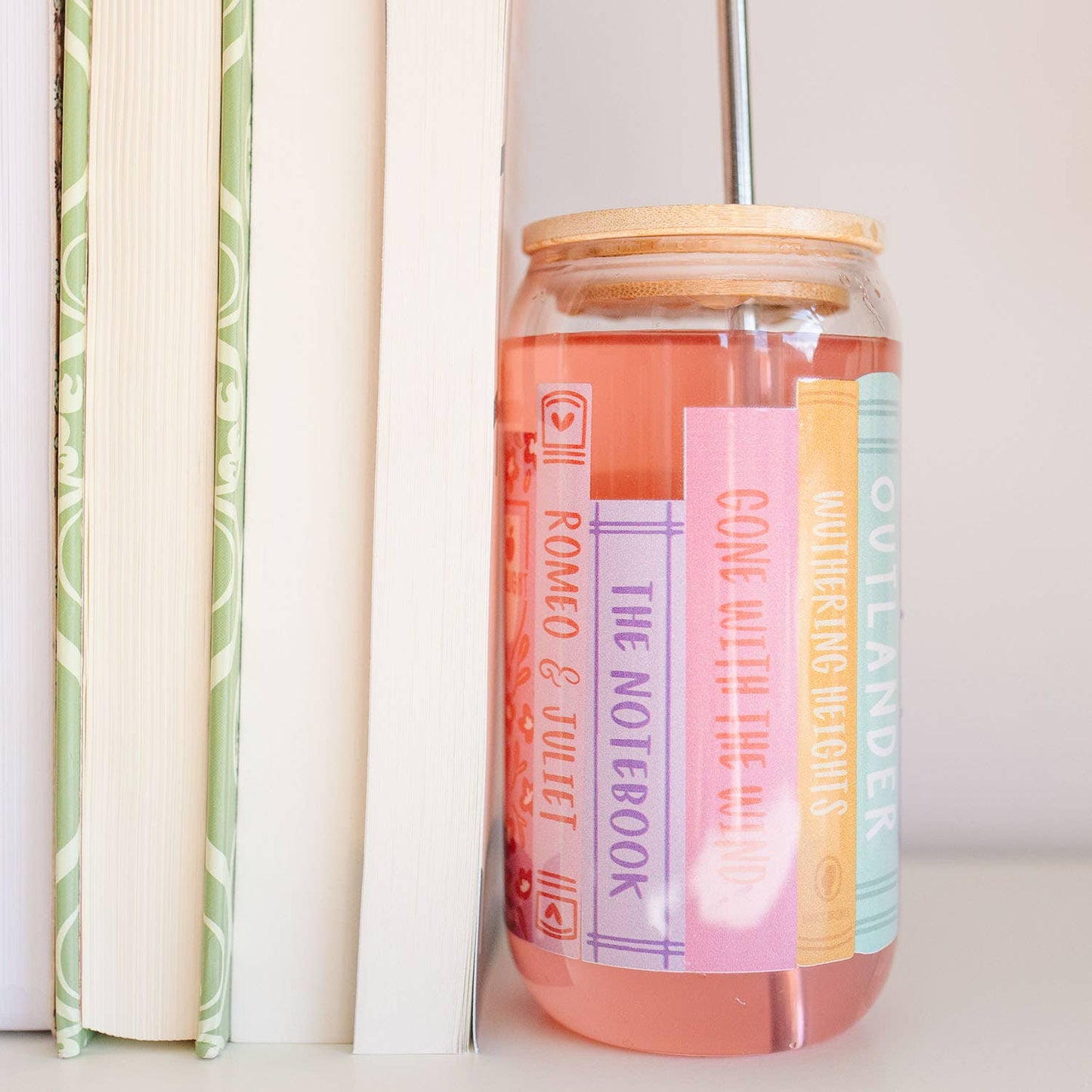 Romance Novels Books Glass Can