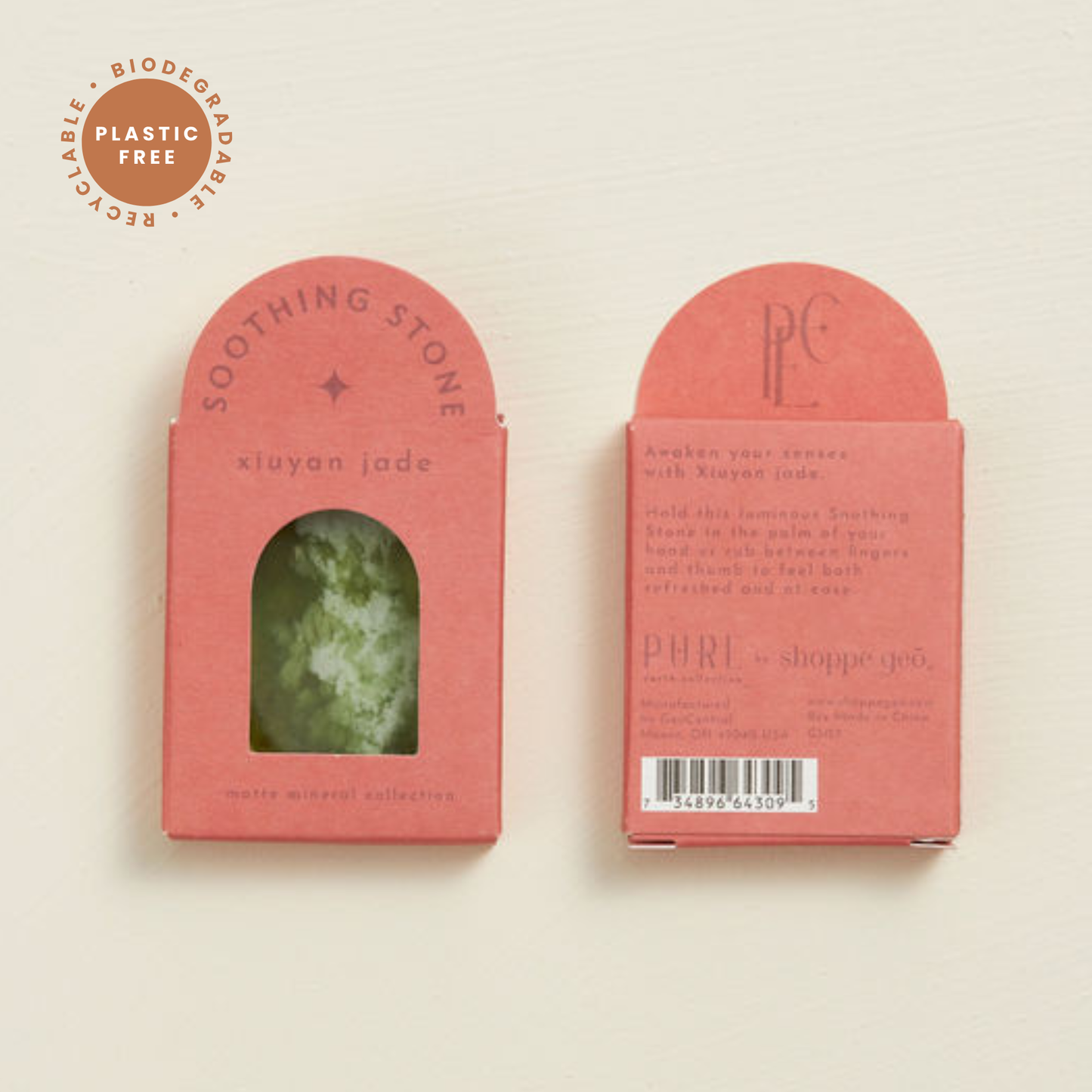 Xiuyan Jade Soothing Stone - Plastic Free Packaging!