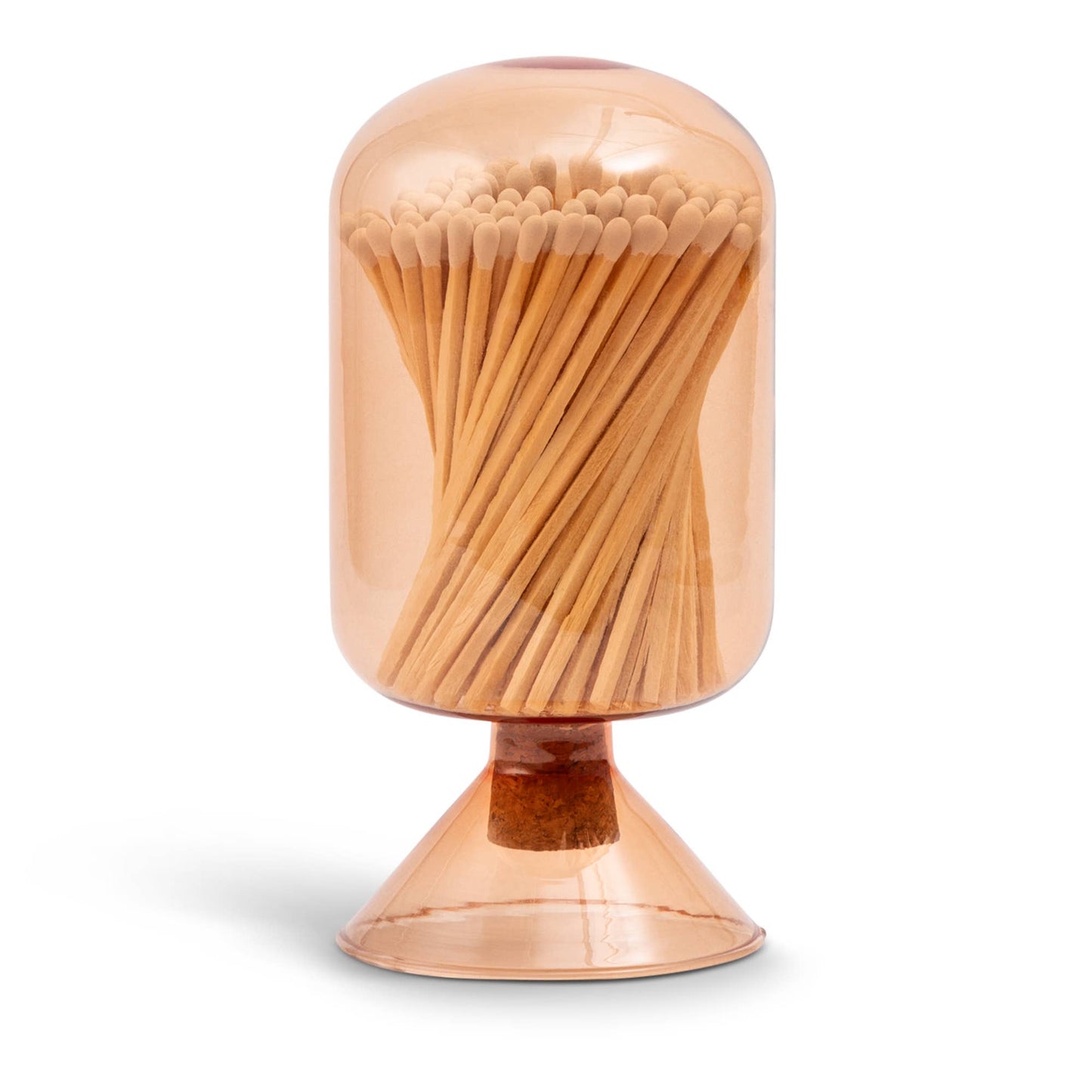 3.94" 120pk Matches in Glass Bottle Cloche Small - Amber