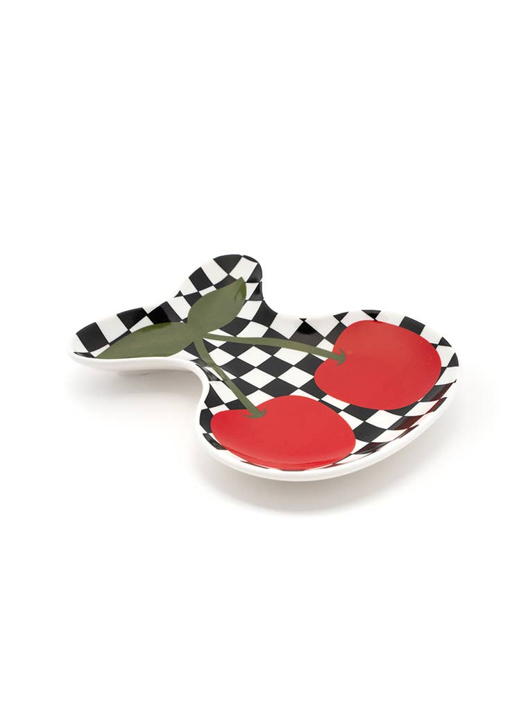 Ceramic Trinket - Checkered & Cherries