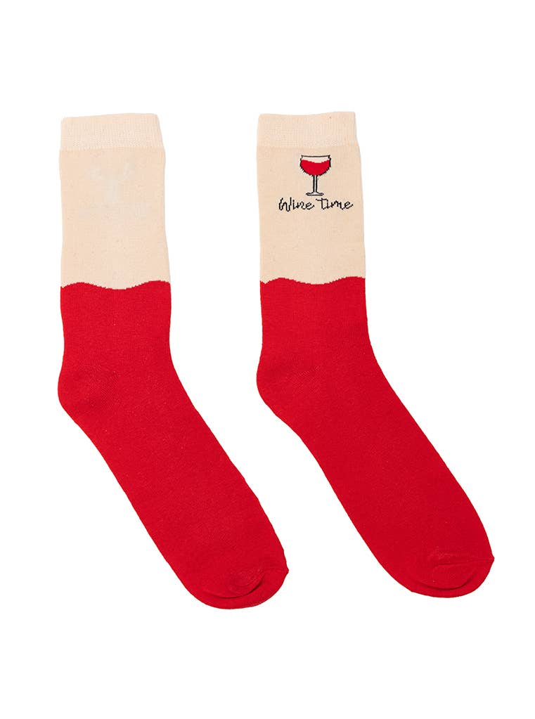 Wine Glass Crew Socks