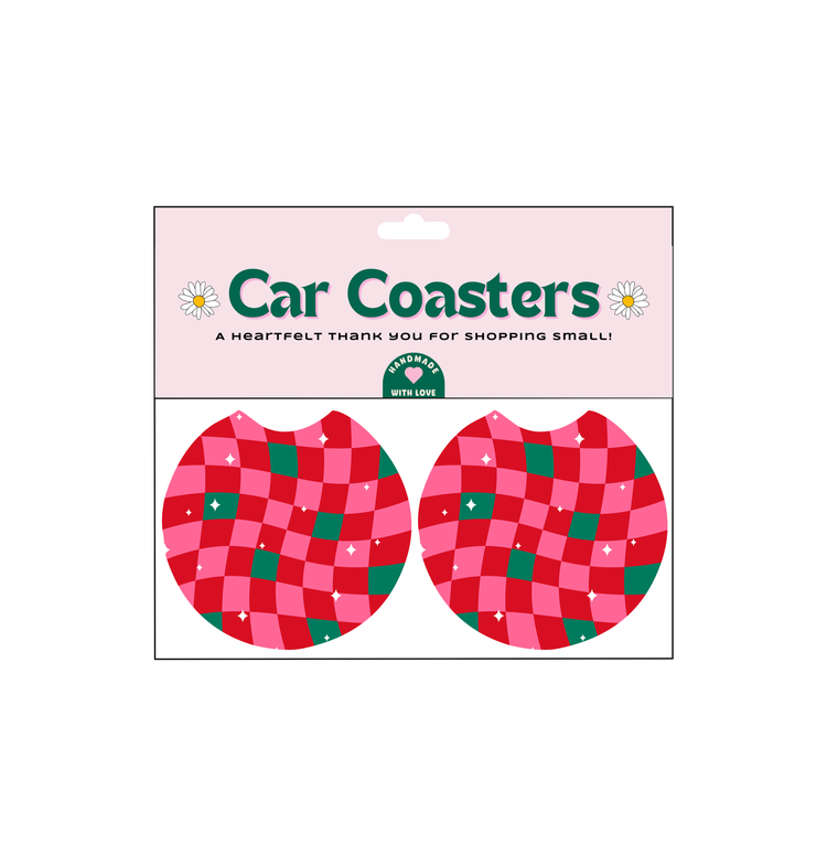 Christmas Vibes Car Coasters