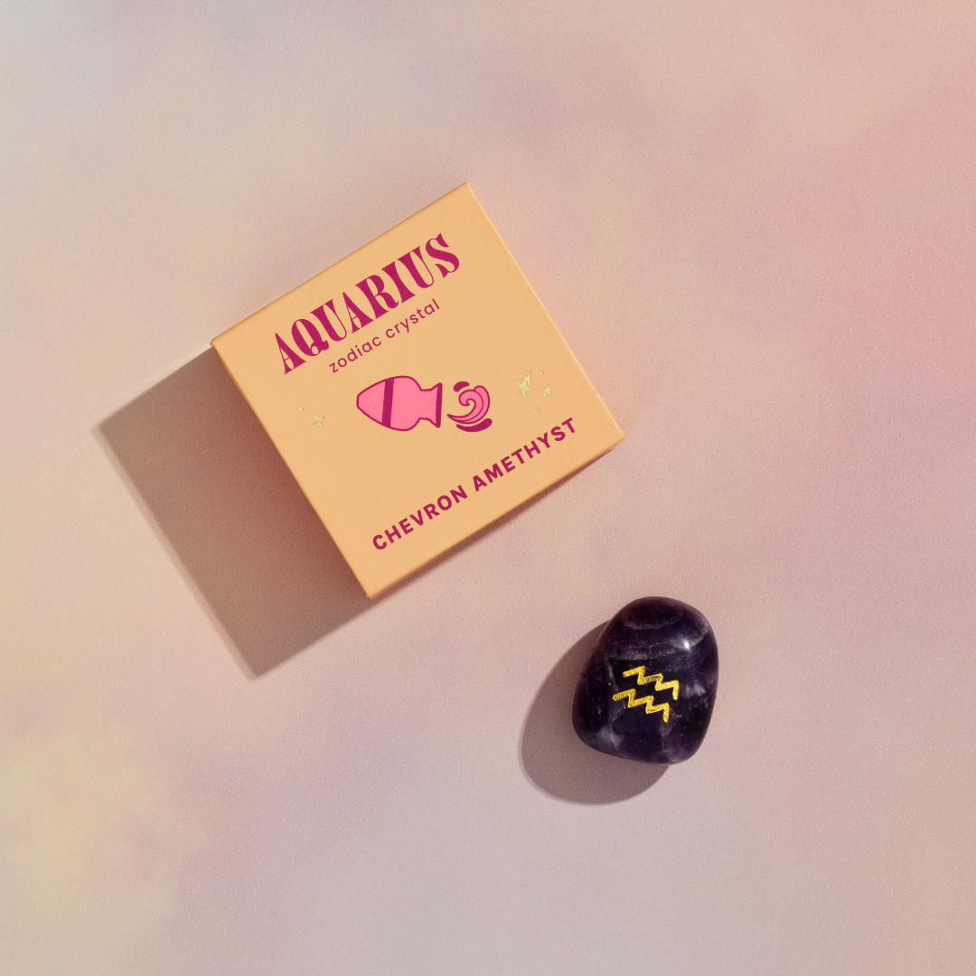 Aquarius Boxed Zodiac Crystal