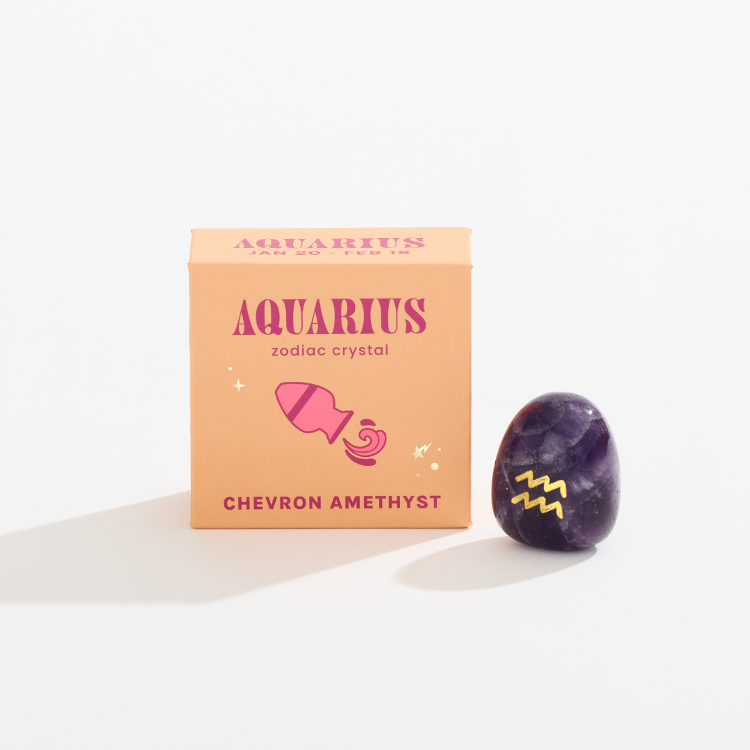 Aquarius Boxed Zodiac Crystal
