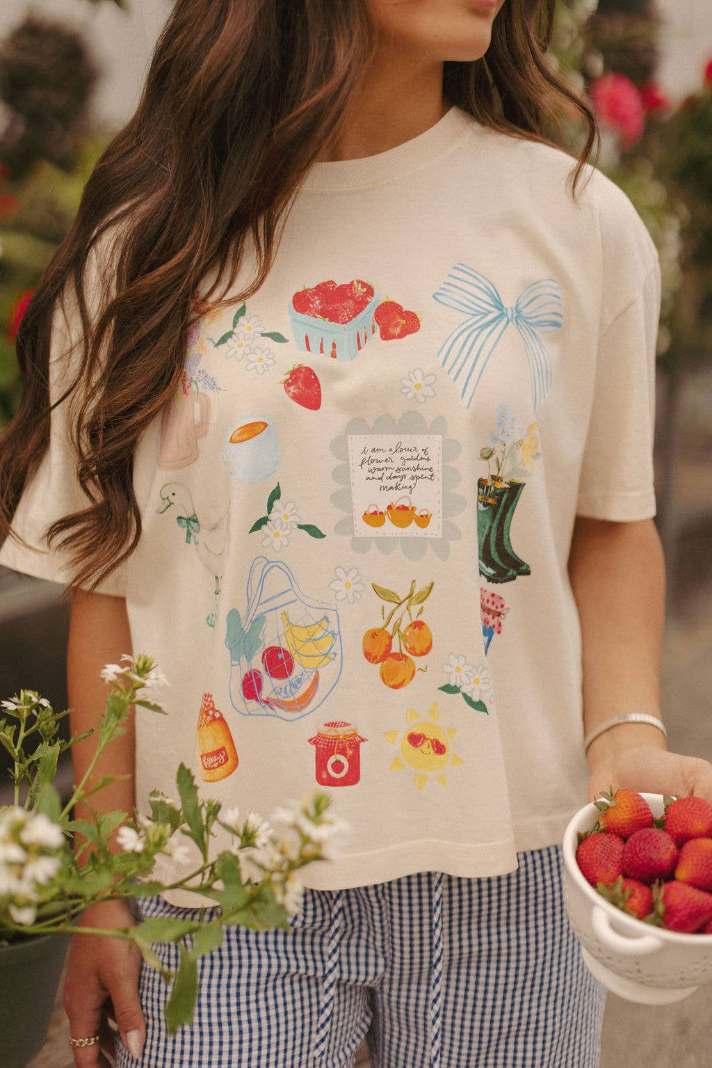 Summer Collage Mid Crop Graphic Tee : 3x