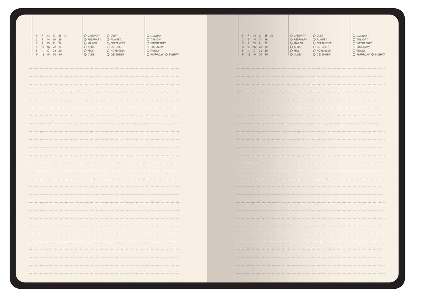 A6 Vegan Leather Daily Planner Planner - Forest Floor