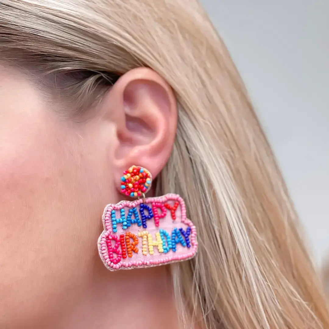 Happy Birthday Dangle Earrings
