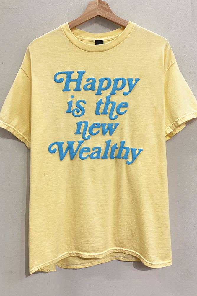 Happy Puff-Print Tee : LEMON MERINGUE / OVERSIZED / SM