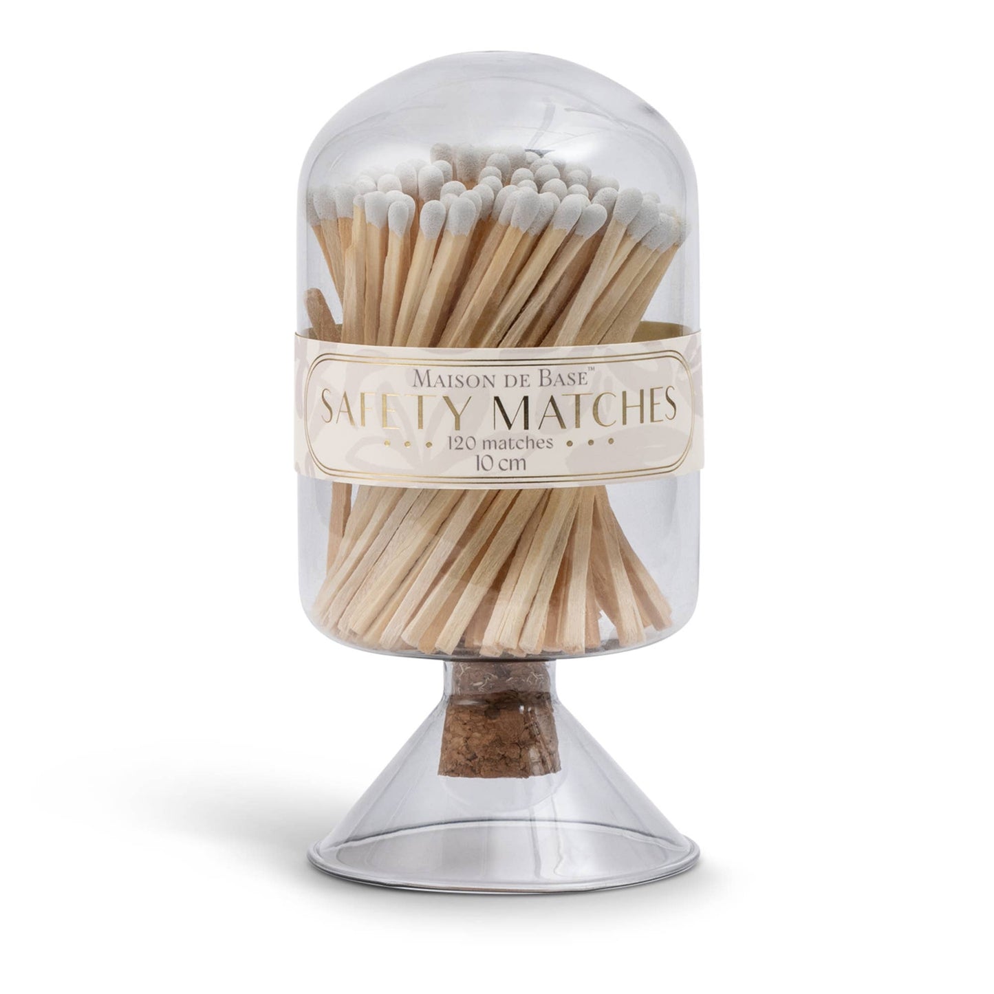 3.94" 120pk Matches in Glass Bottle Cloche Small - Smoke