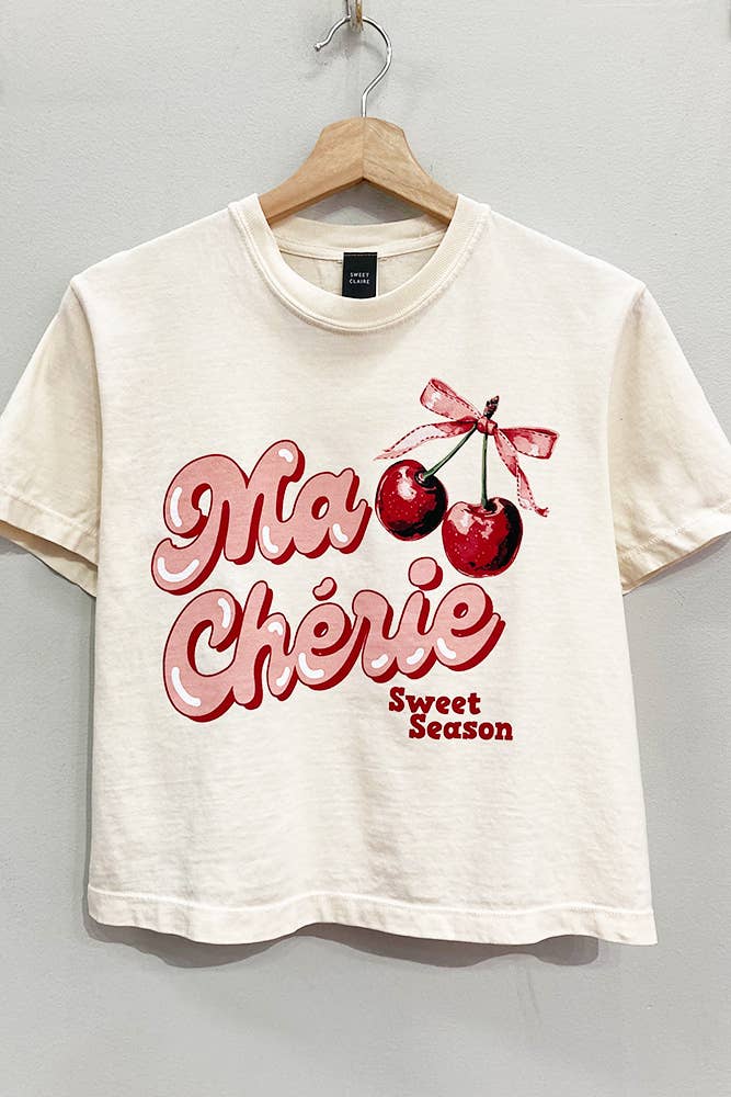 Ma Cherie Cropped Tee : IVORY / CROPPED / L