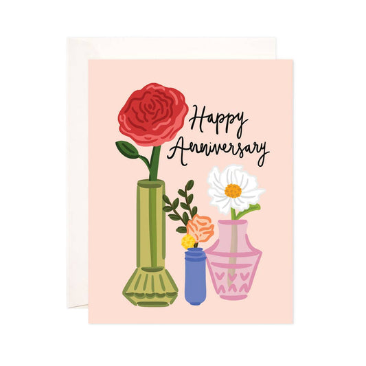 Anniversary Vases Greeting Card