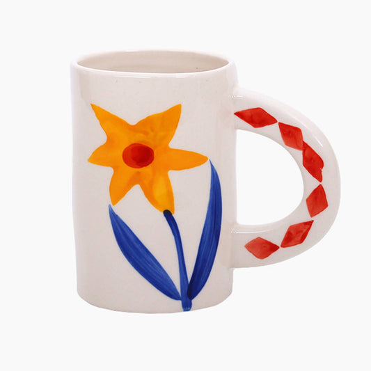 Yellow Floral Ceramic Coffee Mug