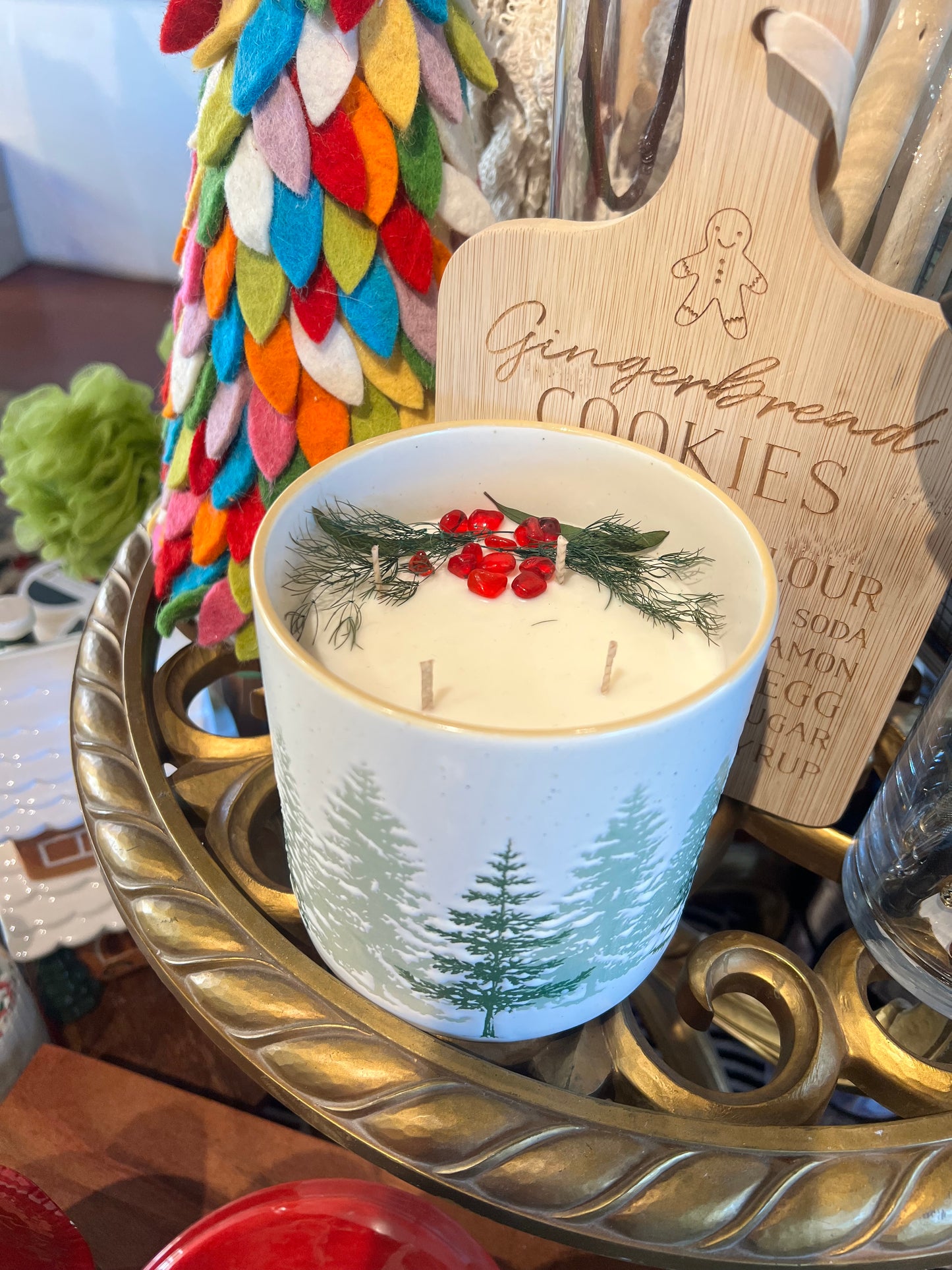 32oz Evergreen + Amber Candle