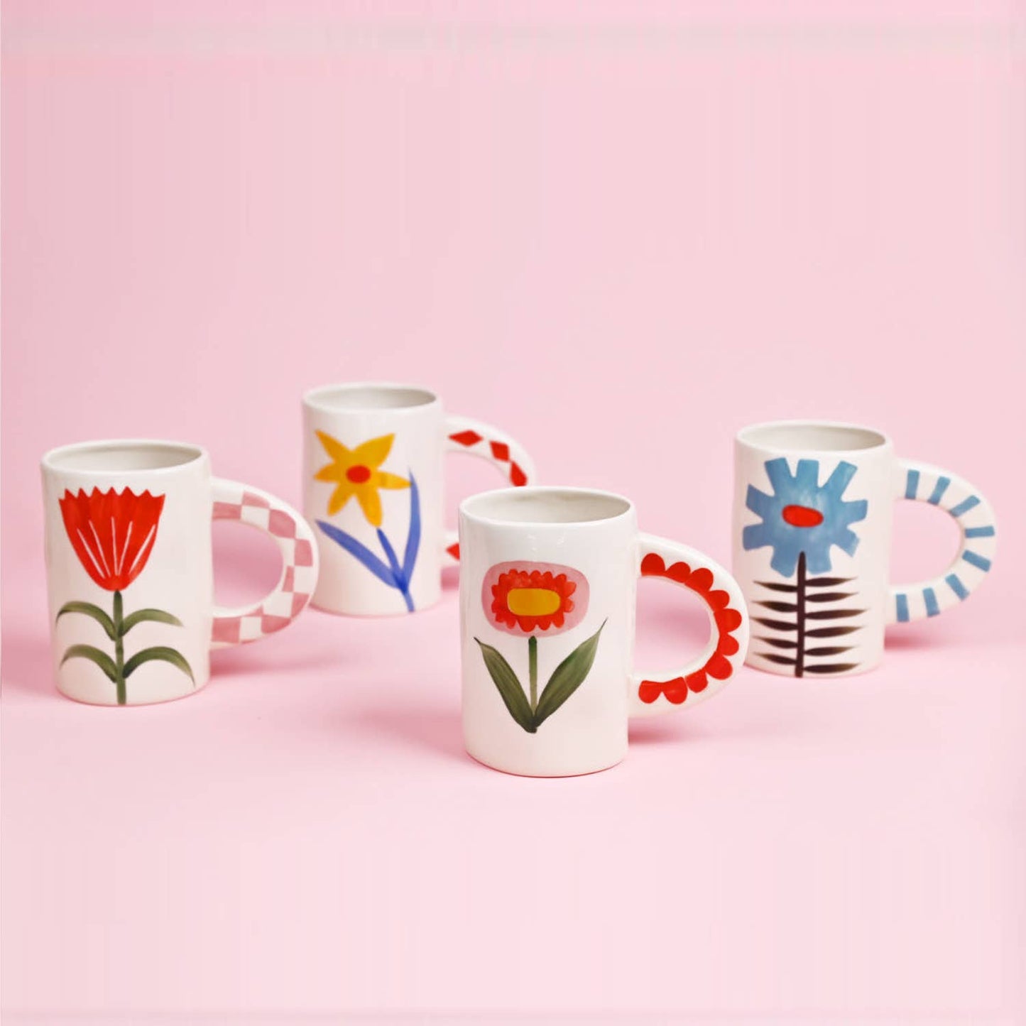 Yellow Floral Ceramic Coffee Mug
