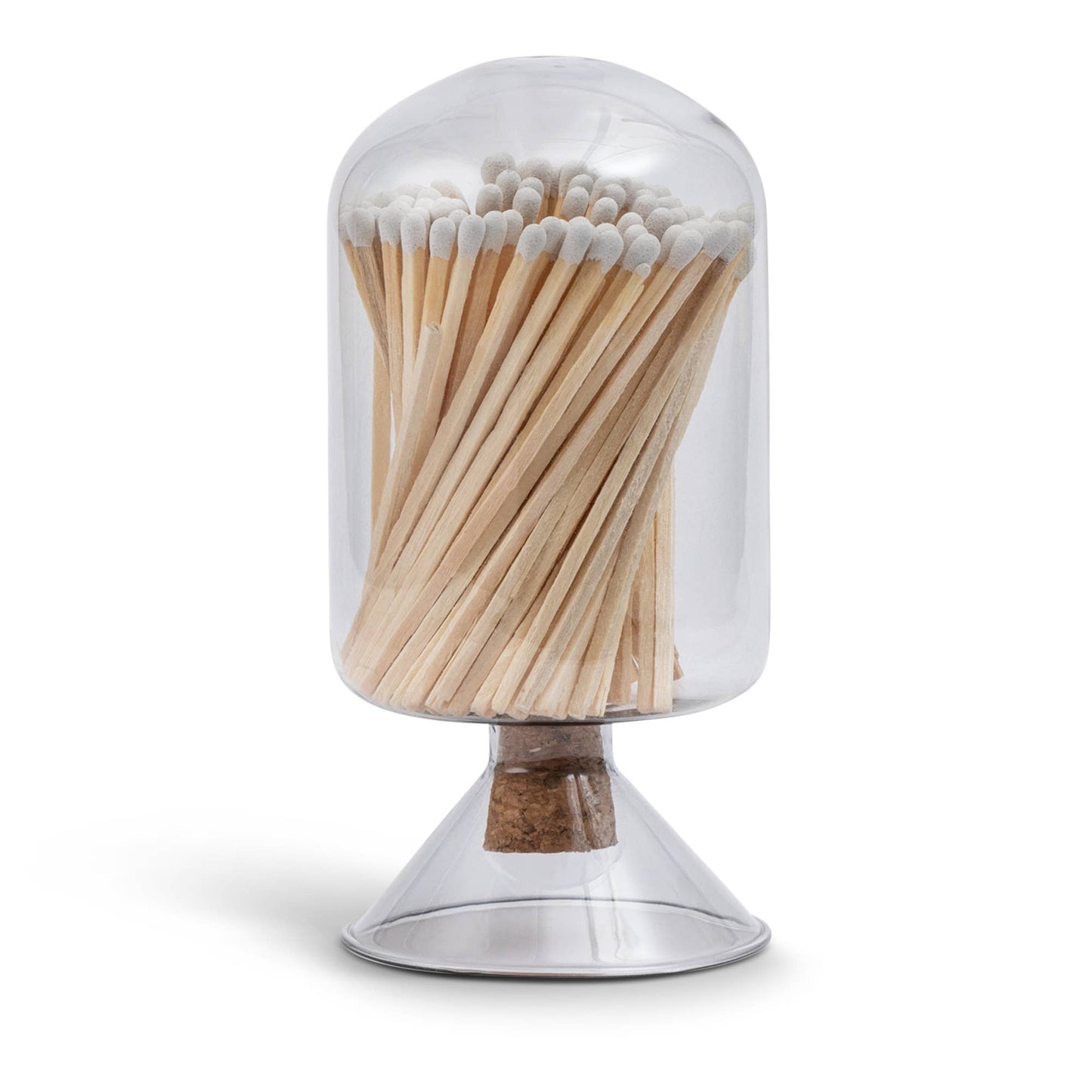 3.94" 120pk Matches in Glass Bottle Cloche Small - Smoke