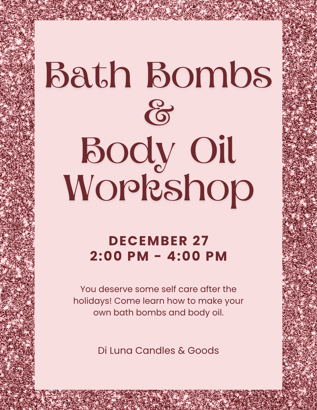 12/27 Bath Bombs and Body Oil Workshop