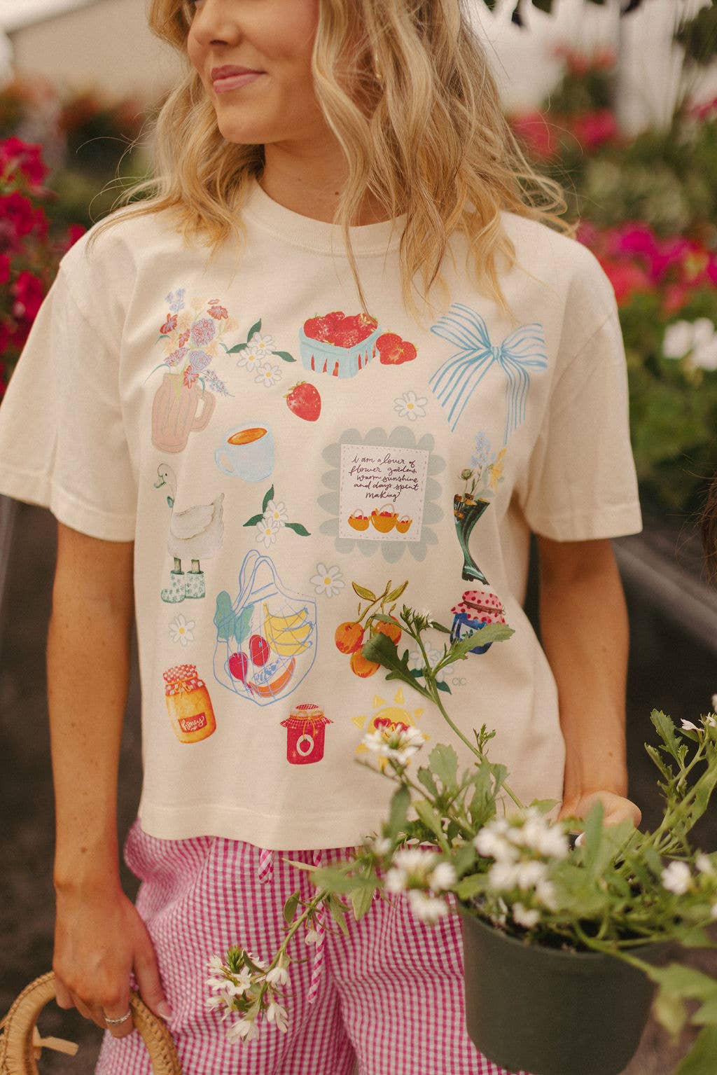Summer Collage Mid Crop Graphic Tee : 3x