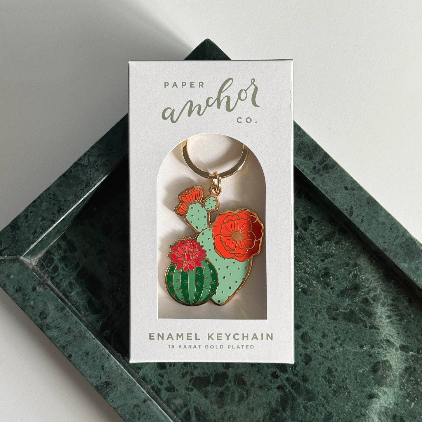 Blooming Cacti Plant Keychain | Summer Gift + Garden Gift
