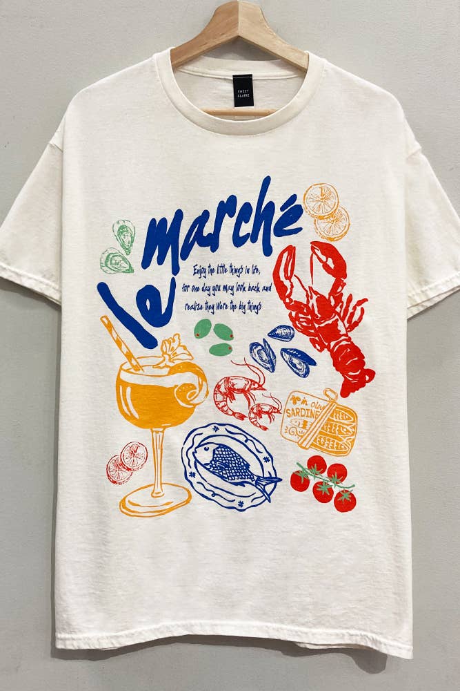 Le Marche Picnic Tee: CREAM / OVERSIZED