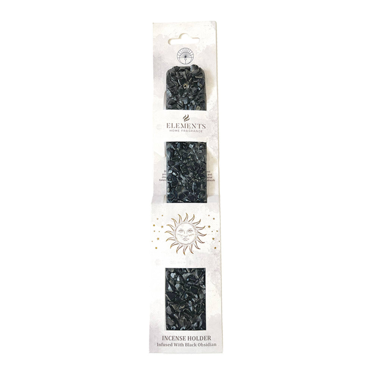 Black Obsidian Elements Crystal Wooden Incense Burner