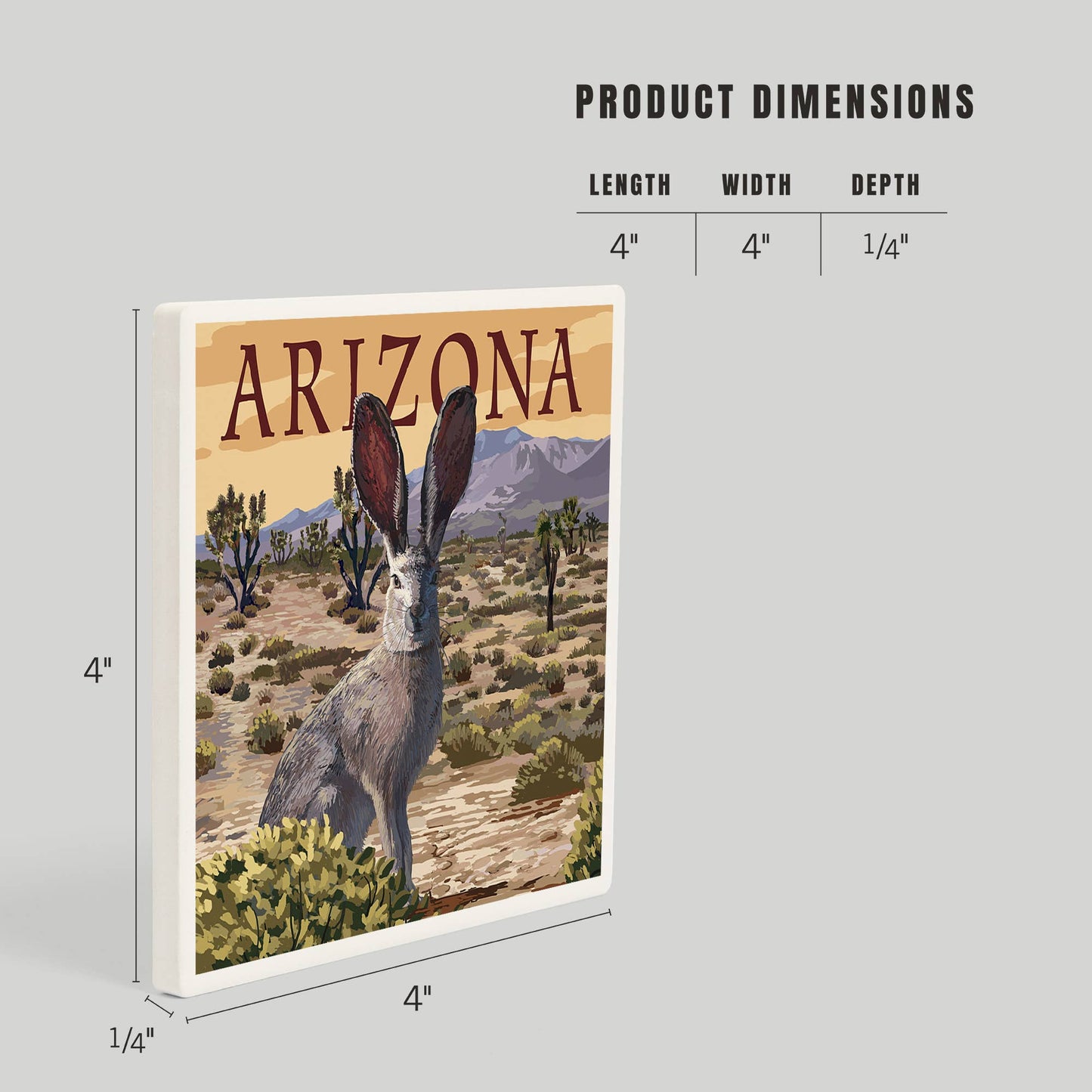 CERAMIC COASTER Arizona, Jackrabbit