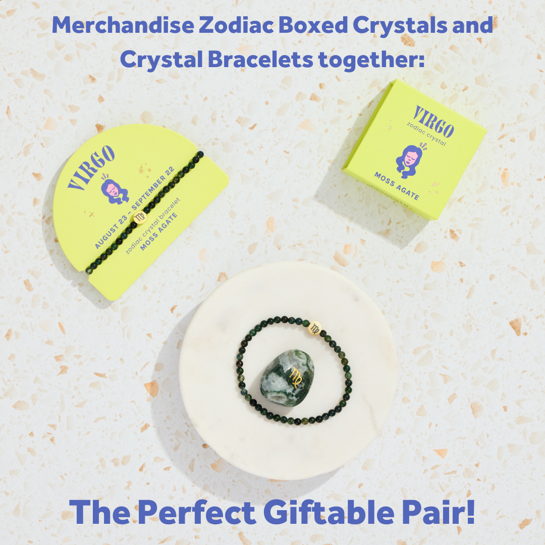 Virgo Boxed Zodiac Crystal – Moss Agate