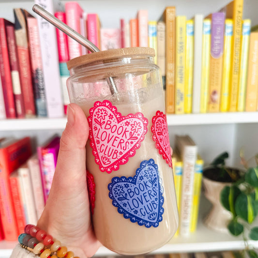Book Lovers Club Glass Can