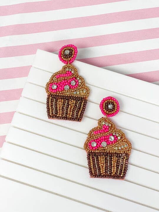 Glitzy Cupcake Earrings