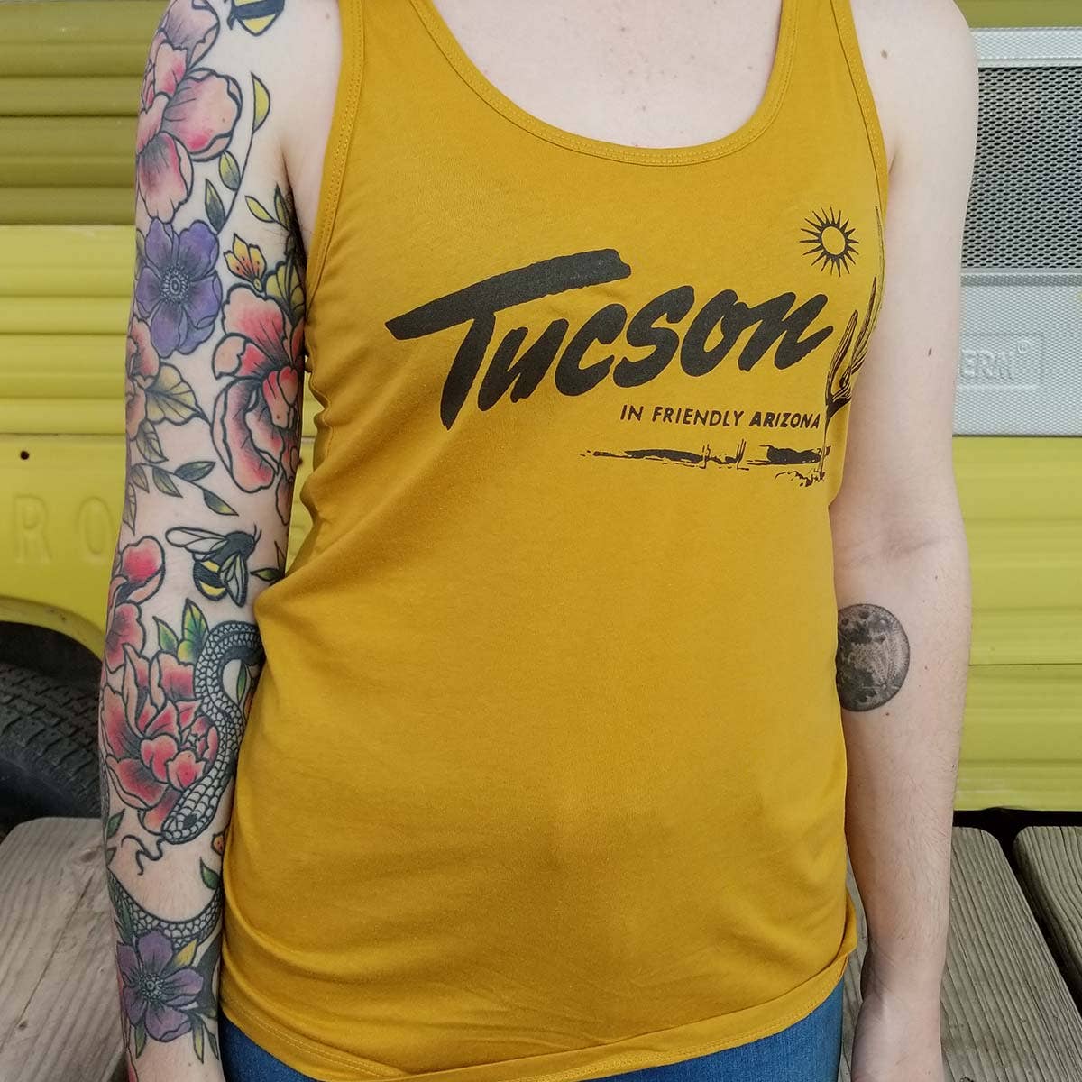 "Tucson Friendly" Women's Tank (Gold): XXL