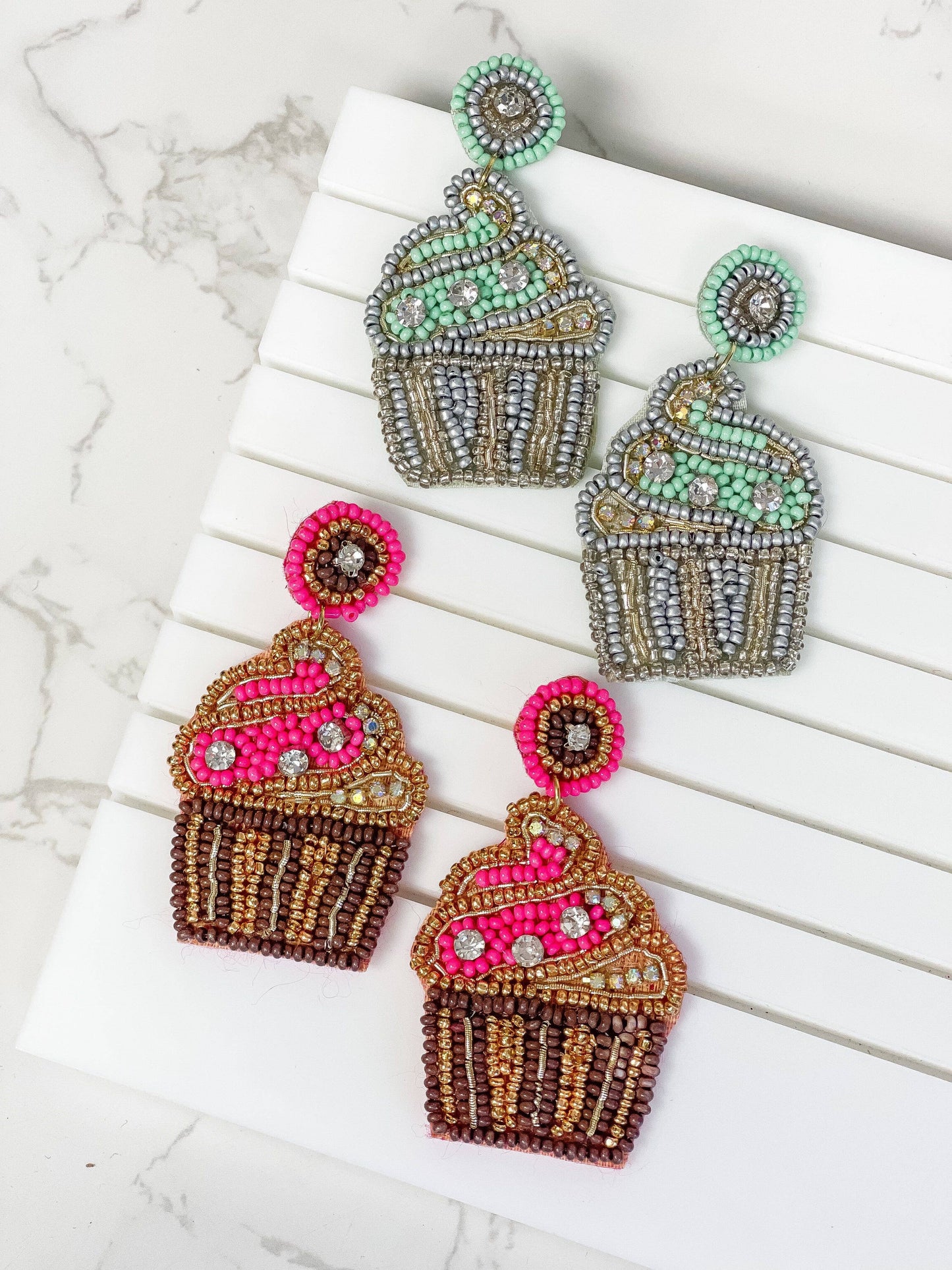 Glitzy Cupcake Earrings