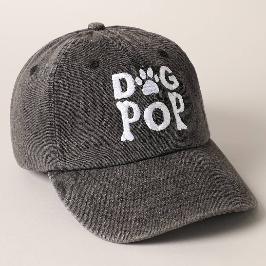 Dog Pop Letter Graphic Embroidery Denim Cap