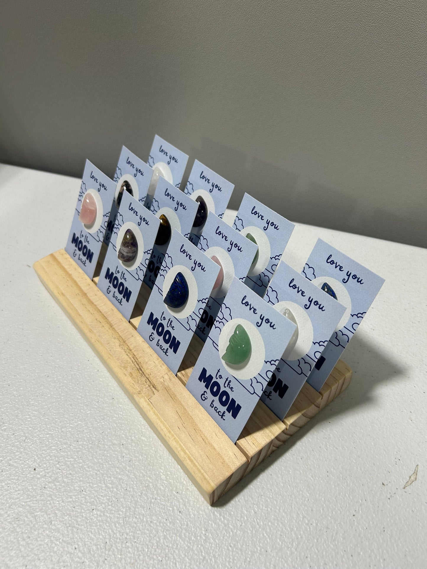 "Love You to the MOON & Back" Mini Crystal Greeting Card- Crystals & Stones