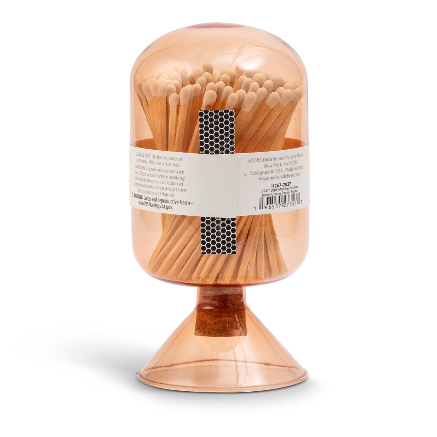 3.94" 120pk Matches in Glass Bottle Cloche Small - Amber