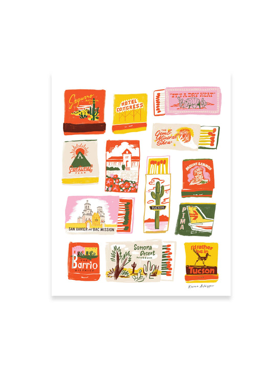 Tucson Matchbook Art Print