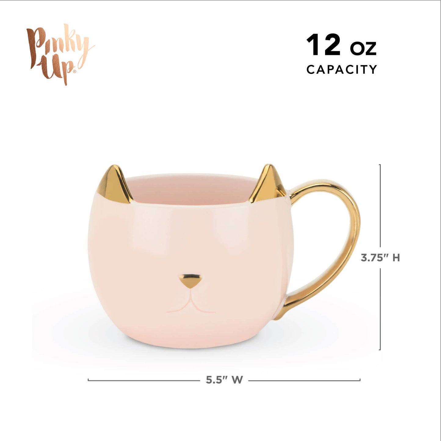 Chloe™ Ceramic Mug Cat Purrrfect in Pink and Gold