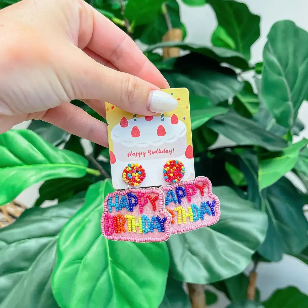 Happy Birthday Dangle Earrings