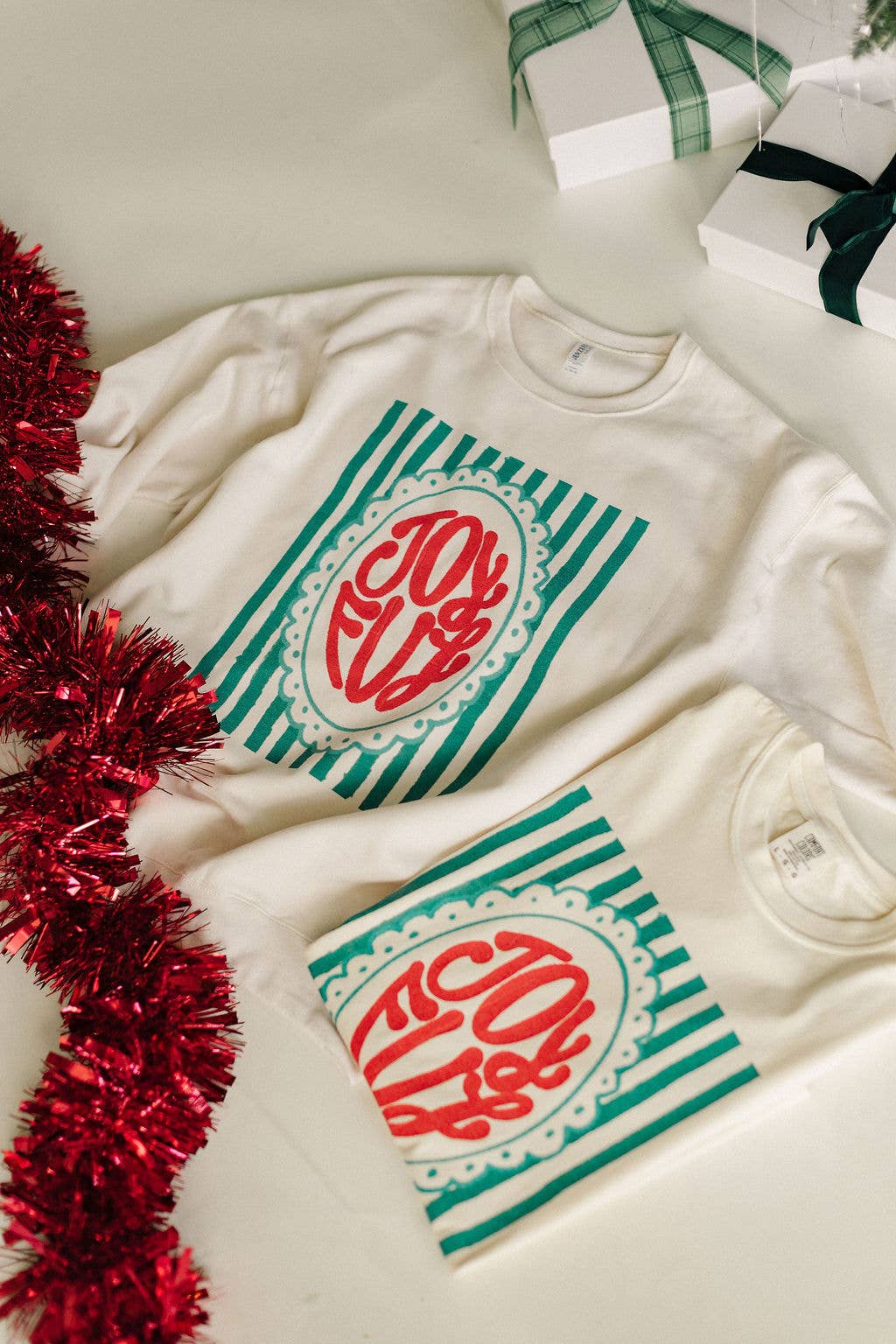 Joyful Stripe - Christmas Graphic Tee : Medium