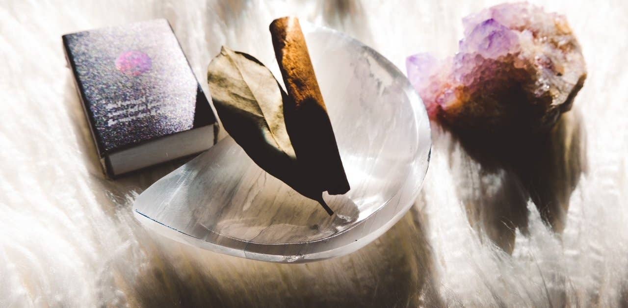 Crescent Moon Selenite Crystal Bowl