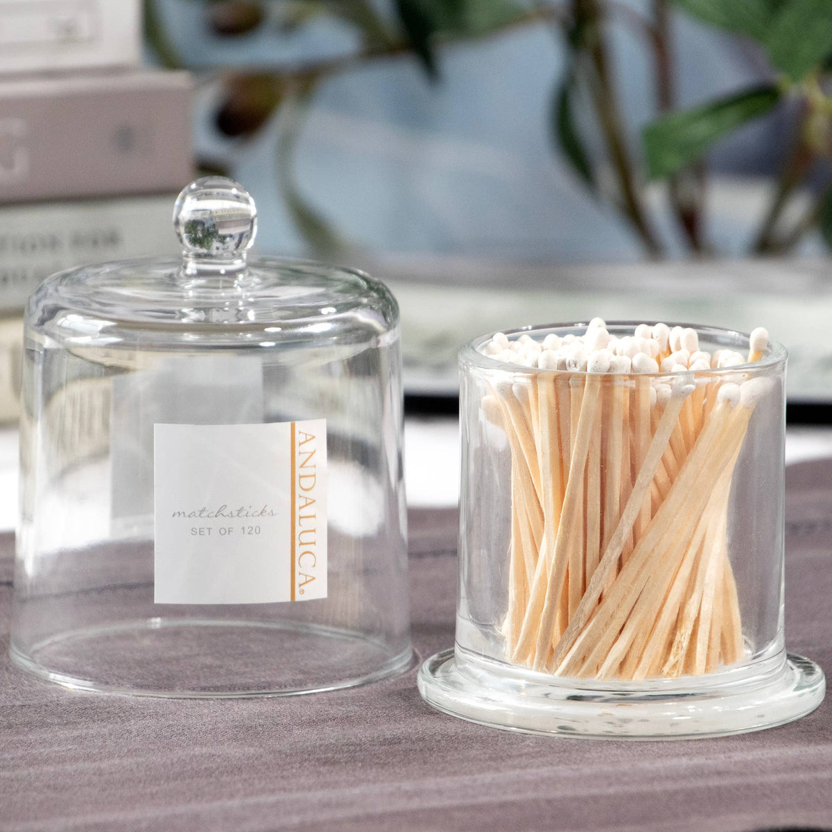 Glass Jar with Lid & 120 Wooden Black Matches (Copy)