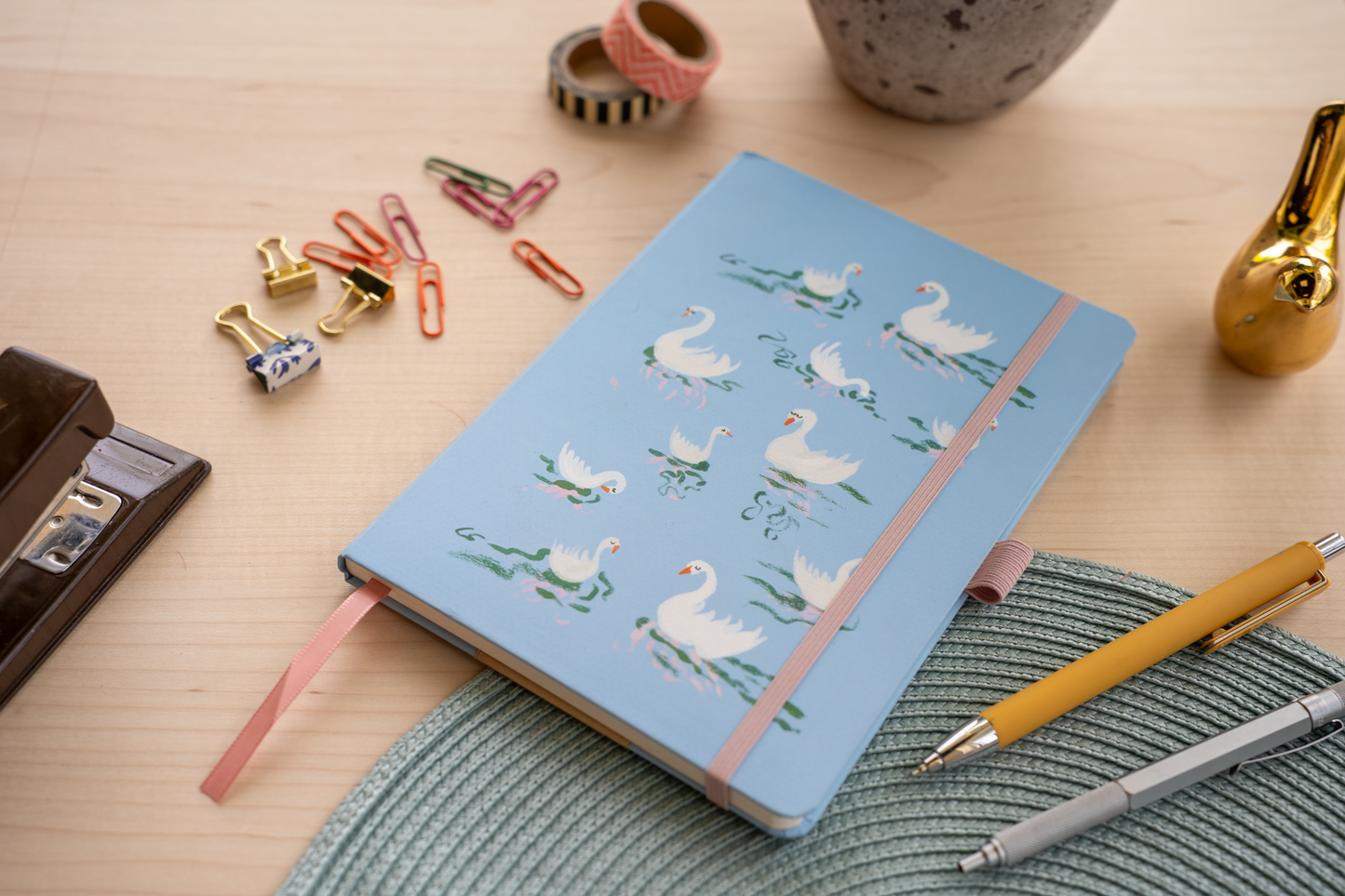 Swans Hardbound Layflat Notebook Journal HBLFE2604L
