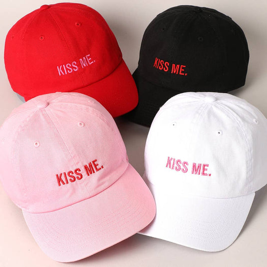 Valentine's Day Kiss Me Lettering Embroidered Baseball Cap