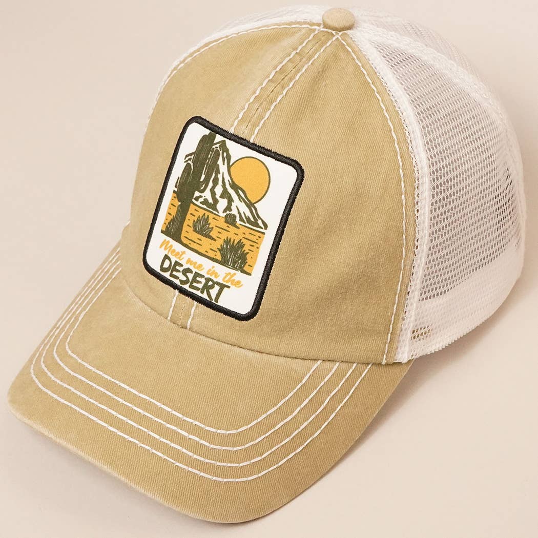 Meet Me In The Desert Baseball Cap: BLACK