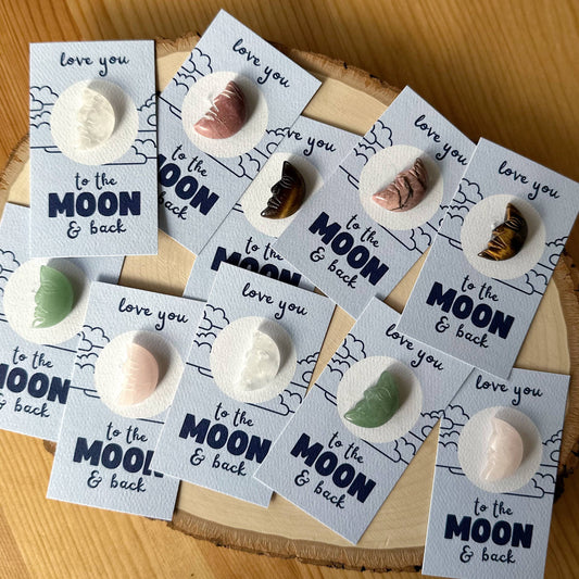 "Love You to the MOON & Back" Mini Crystal Greeting Card- Crystals & Stones