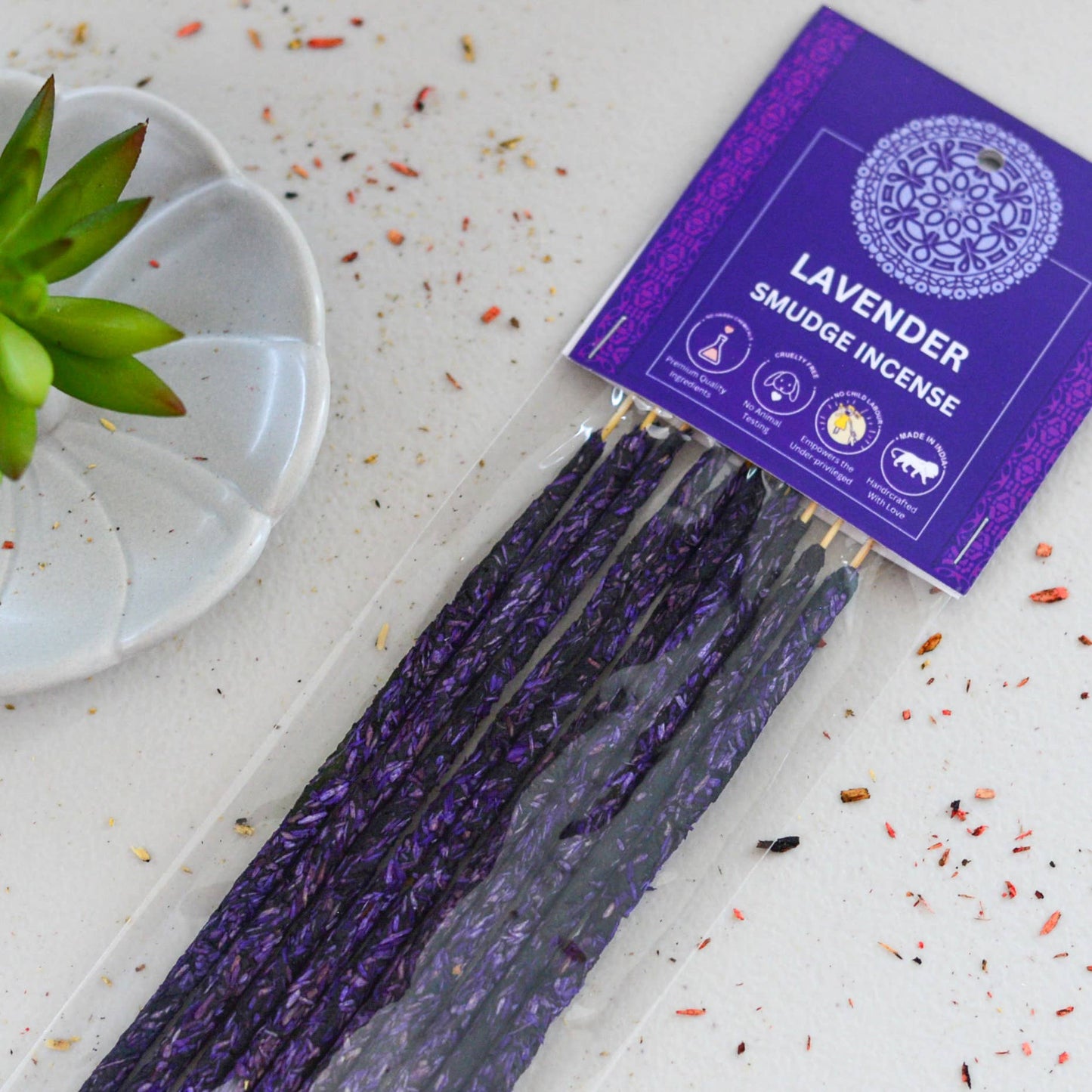 Lavender Smudge Incense Sticks - Plastic Pouch 10 Sticks